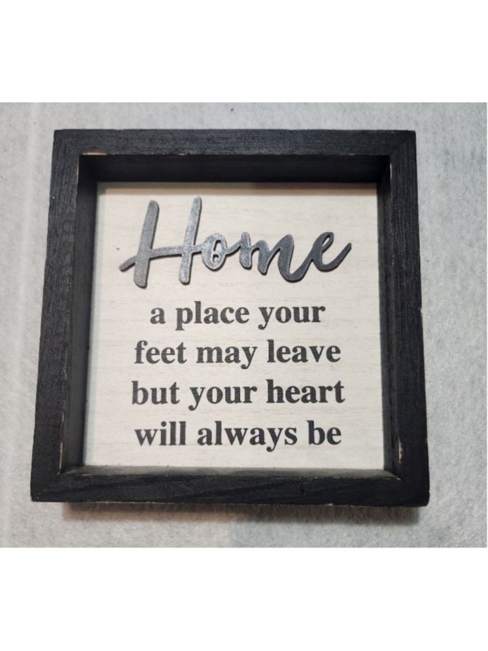 New Boston Warehouse Trading Corp. 6x6in Wooden "HOME..." Wall/Table Decor